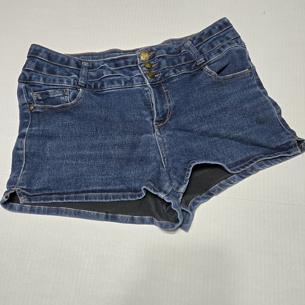 Dark blue jean shorts, 13